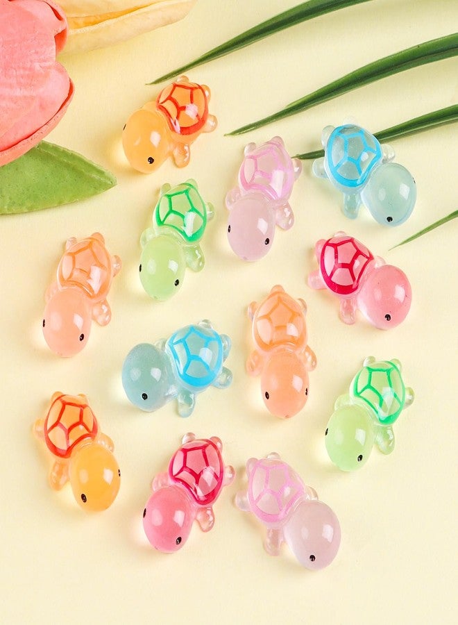 FOIMAS Mini Sea Turtle Figurines,60pcs Glow in The Dark Turtle Figure for Craft Garden Decor Home and Party Decorations - Image 4